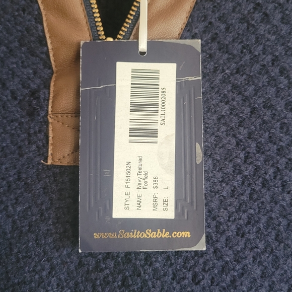 Sail to Sable Wool-Cashmere Tunic Dress with Faux Leather Trim Sz Large - Picture 3 of 8